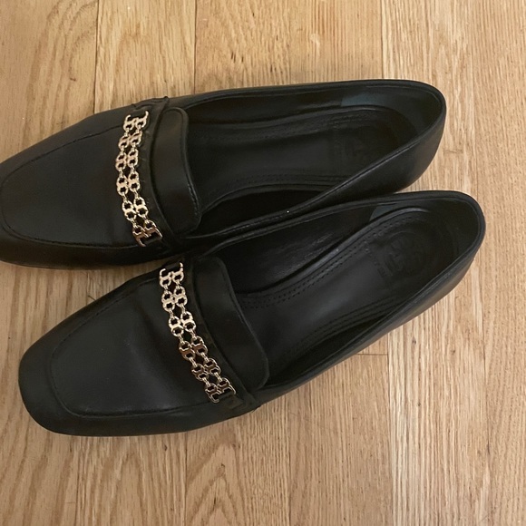 Tory Burch 'Gemini Link' Chain Loafer Black Leather Womens Size 6.5 - Picture 6 of 6